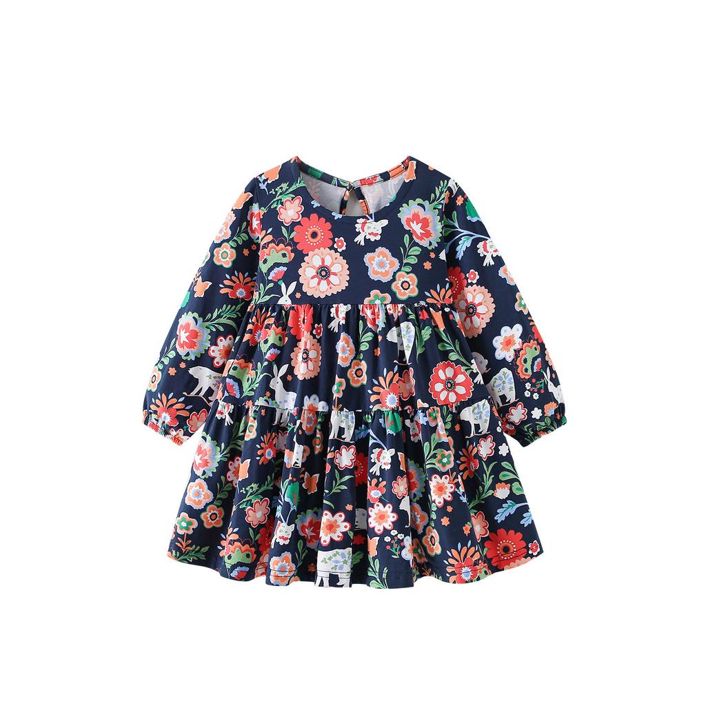 Girls' Dress Autumn and Winter New Princess Dress, European and American Small and Medium-sized Children's Soft and Comfortable Western-style Dress