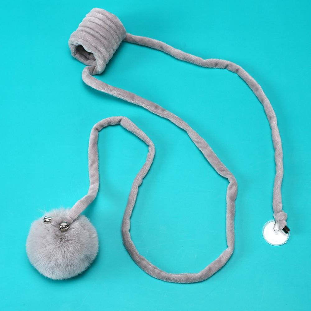 1PC Spring Plush Large Ball Cat-Teasing Stick Retractable Elastic Rope Cat Toy Self Pleasure Hanging