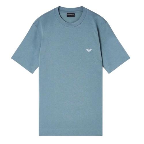 Emporio Armani EA7 Mens Embroidered Crew Neck Slim T-Shirt
