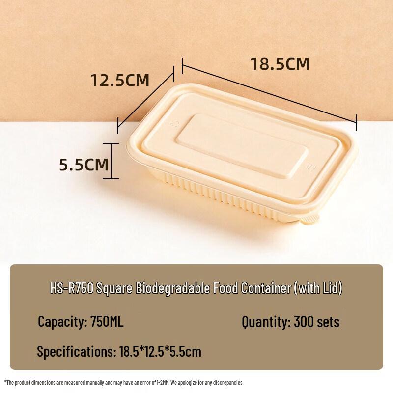 

Biodegradable Corn Starch Rectangular Meal Prep Containers with Lids