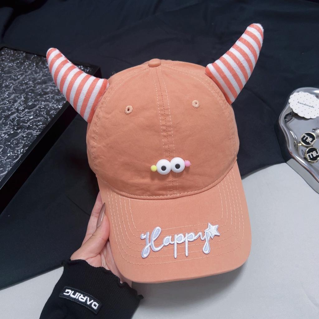 Cute devil small horn cap female cute wings student hat spring and autumn funny versatile baseball cap