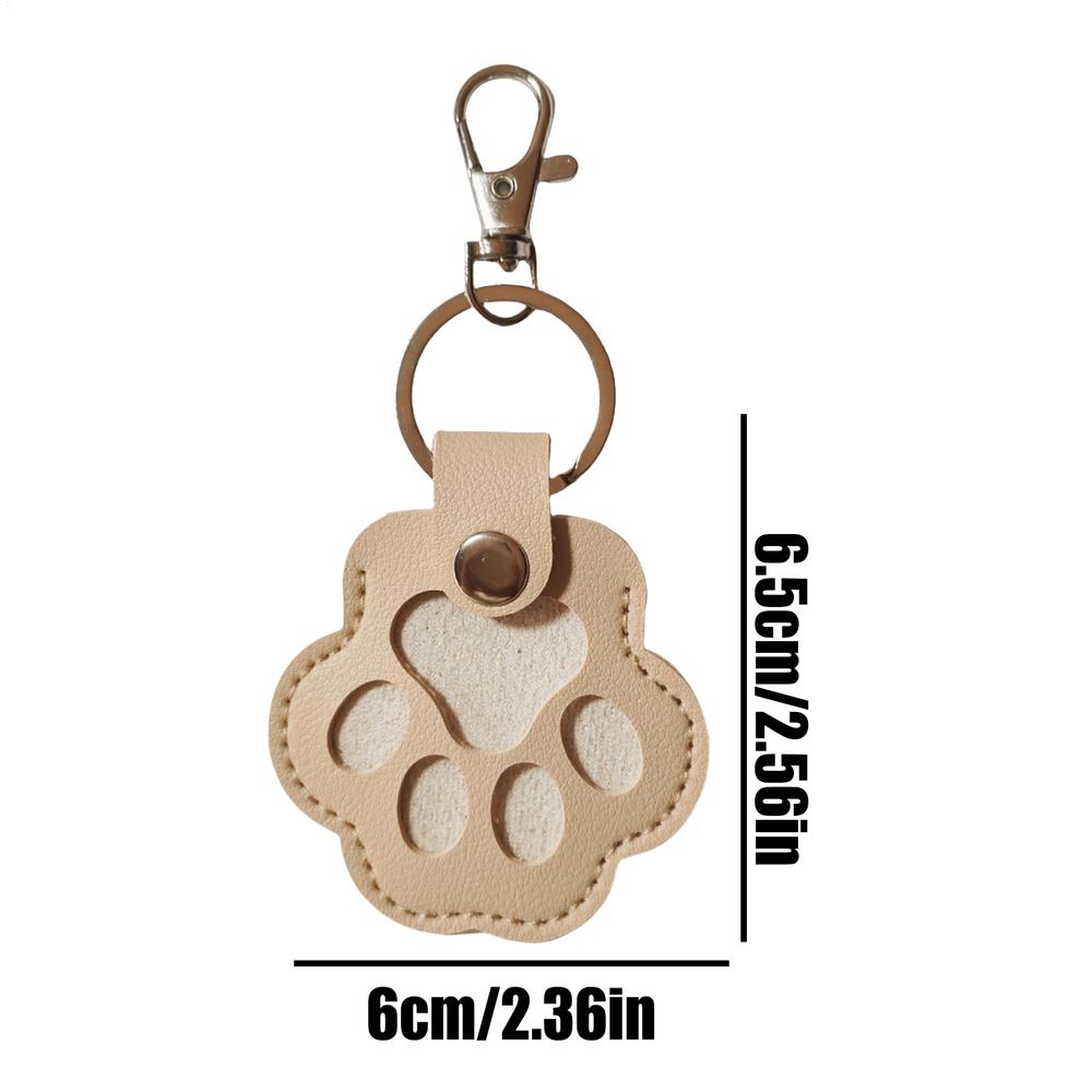 Leather Memorial Pet Hair Storage Bag Paw Keychains Pet Keychains Hair Collector Pendant Keepsake Multifun Portable Keychain