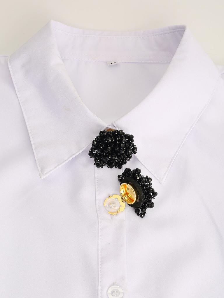 2pcs Button Covers for Shirt Rhinestone Sleeve Button Metal Cufflinks No Sewing Buttons Dress Decorative Cuff-link Birthday Gift