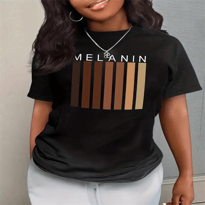 

Short-sleeved T-shirt European and American summer new women s fashion casual home commuting versatile round neck short-sleeved T-shirt 5XL чорний