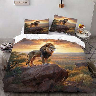 Lion King Animal Realistic Printing Bedding Three-Piece Set, Bedding, Digital Printing