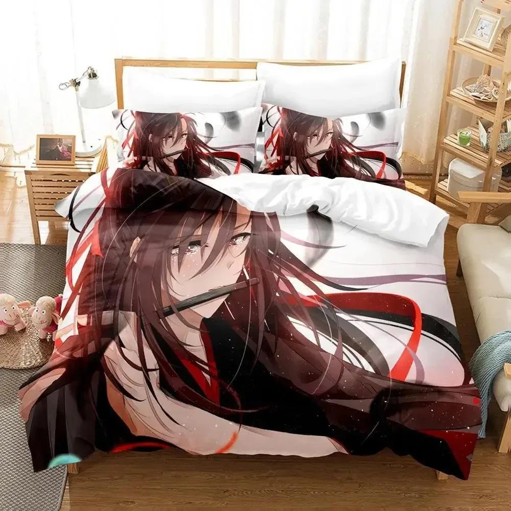 Nytt Mo Dao Zu Shi The Grandmaster of Demonic Cultivation Sängkläder Anime Tre-delat set Vuxen Barn Sovrum Påslakan Set