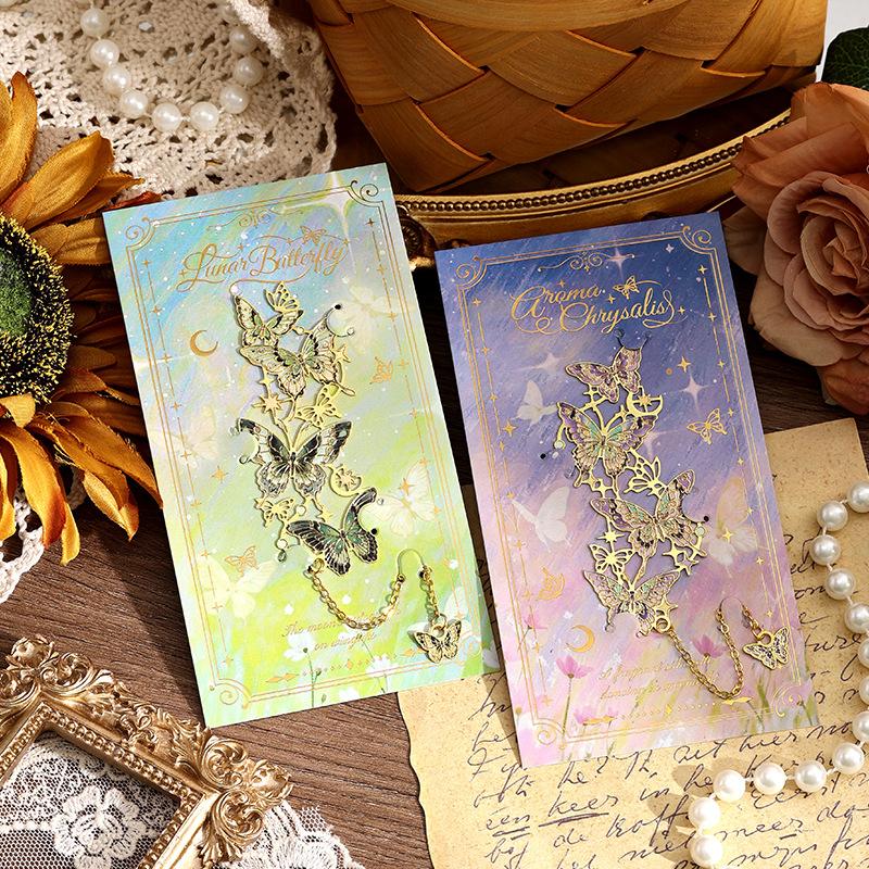 Butterfly Orbit Metal Bookmark Elegant Hollow-Out Butterfly Shape Page Clipper for Students Reading Vintage Book Accessories