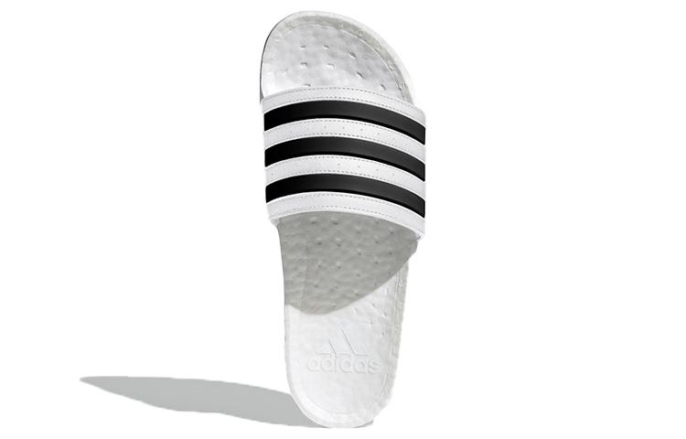 Adilette Boost Adidas Slides 'White Black Stripes' FY8155