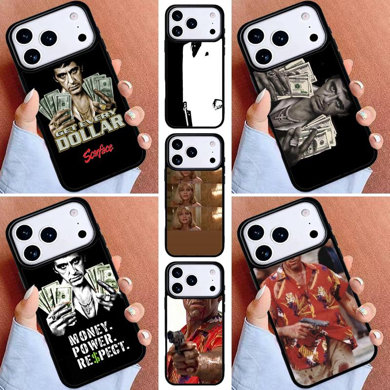 Scarface Tony Montana Phone Case for iPhone 17ProMax 12 13 14 15 16e 17 Pro Max Plus Air Cover