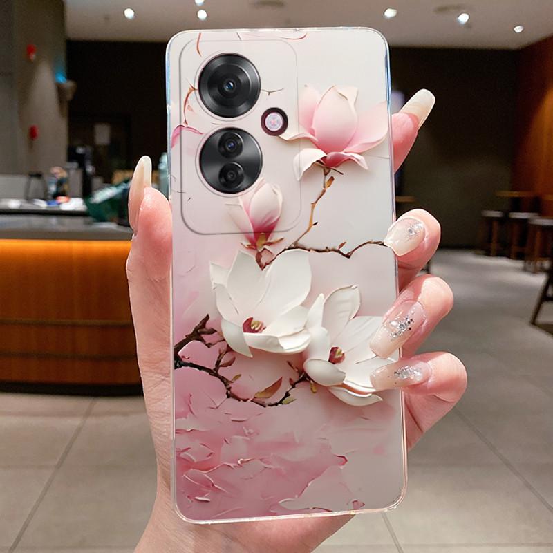 Für OPPO Reno 11F / Reno 11A Hülle Klar Luxus Mode Schmetterling Blumen Weiches TPU Silikon Abdeckung für OPPO Reno11 F A Handyhülle