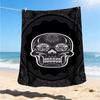 1pc Sugar Skull Decor Outdoor Flannel Blanket , Machine Washable Perfect Gift for Birthday , Holiday Travel Accessory , Durable Material