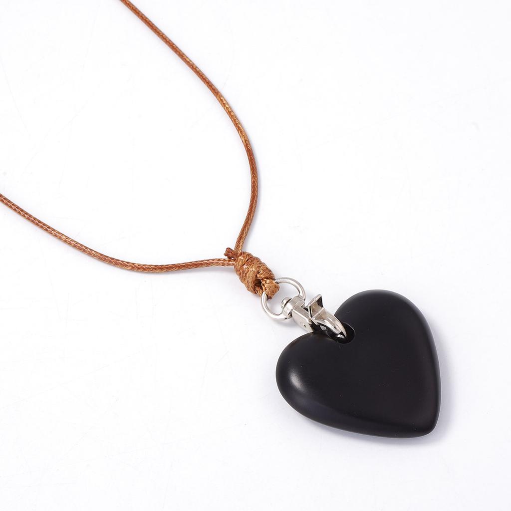 New Chinese Retro Long Smooth Love Wooden Pendant Necklace Fashion Niche Design High-end Sweater Chain Women
