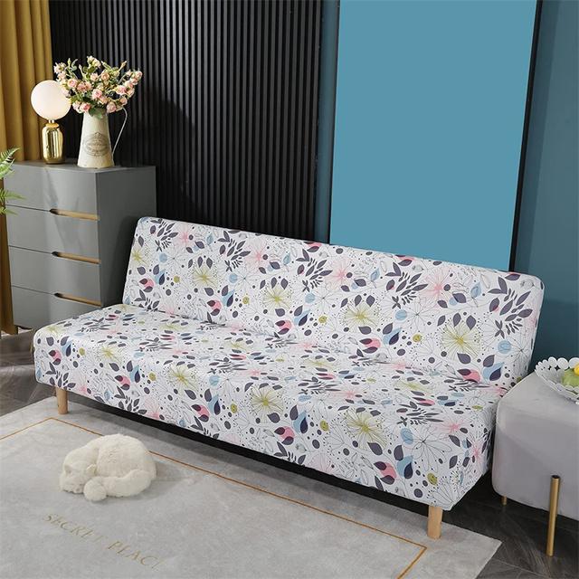 Bohemia Sofa Bed Cover Elastic Spandex Sofa Covers Without Armrest Couch Slipcovers Non Slip Armless Sofa Bed Protector Case