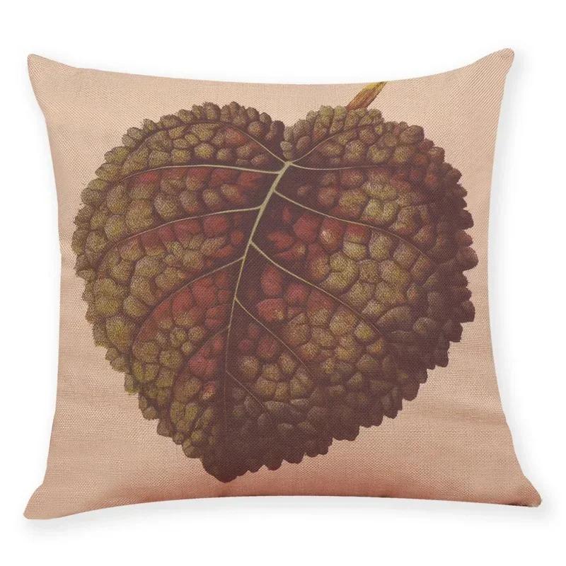 Tropical Plants Pillowcase Big Leaf Pattern Linen Pillowcase Car Living Room Sofa Cushion Cover 45*45Cm