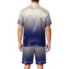 Men Satin Short Sleeve Pajama Set Two Piece Sleepwear with Pocket Button Down Shirt and Shorts Comfortable Nightwear
