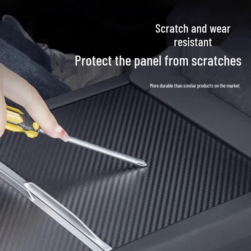 Carbon Fiber Texture Center Console Protective Film for Tesla Model 3/Y