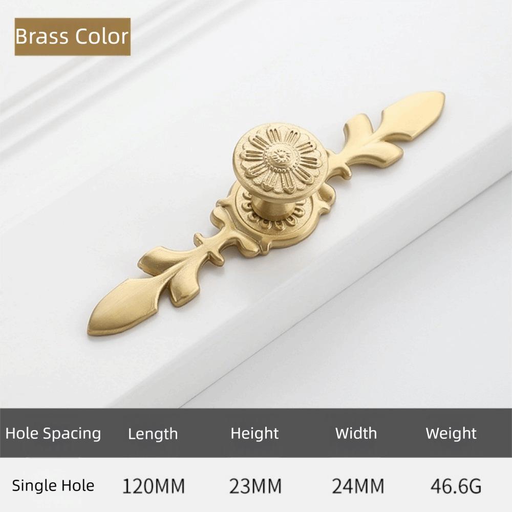 Nordic Solid Brass Cabinet Handle Hardware with Matching Screws Drawer Knobs Pull Handles Kitchen