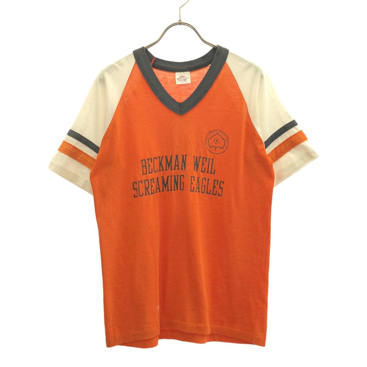 

AmericanSportswear 90s Made in USA Old Print Pattern Short sleeve V-neck uniform T-shirt Men s Used