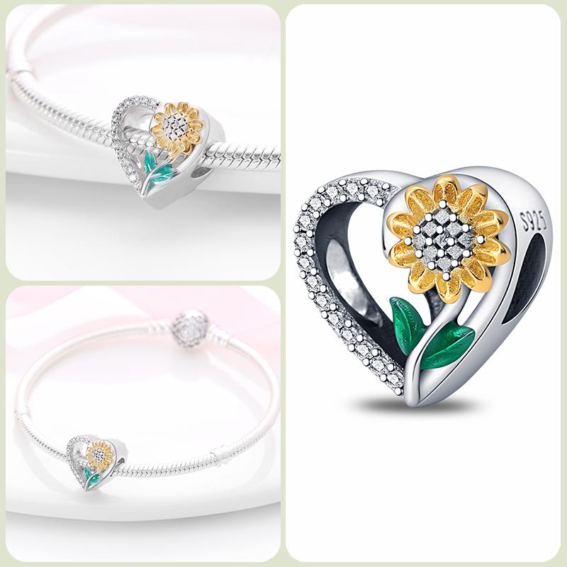 Modne koraliki zawieszki S925 ze srebra próby 925 w stylu klasycznym i romantycznym z motywem żółwia lotosu, odpowiednie do oryginalnej bransoletki DIY na prezent