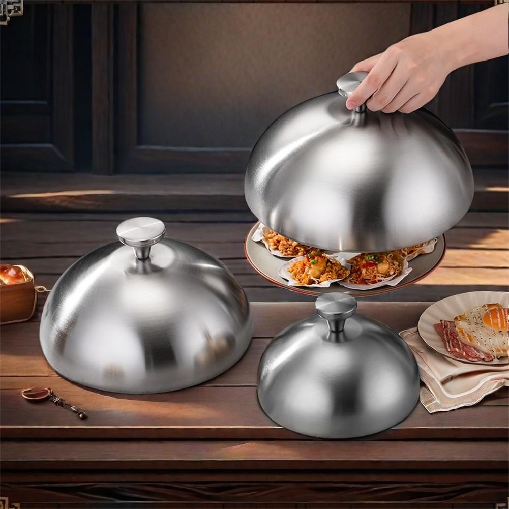 Metallkuppel Speisenabdeckung Edelstahl Tellerdeckel zum Kochen und Schutz