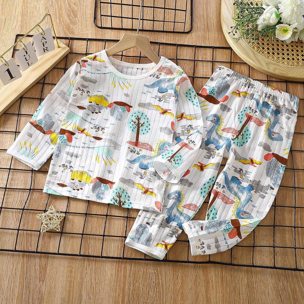 Children Sets Cotton Kids Clothes Long Sleeve Home  Sleepwear Children's Clothing Boy Girl Autumn Winter Tops Pants Suits