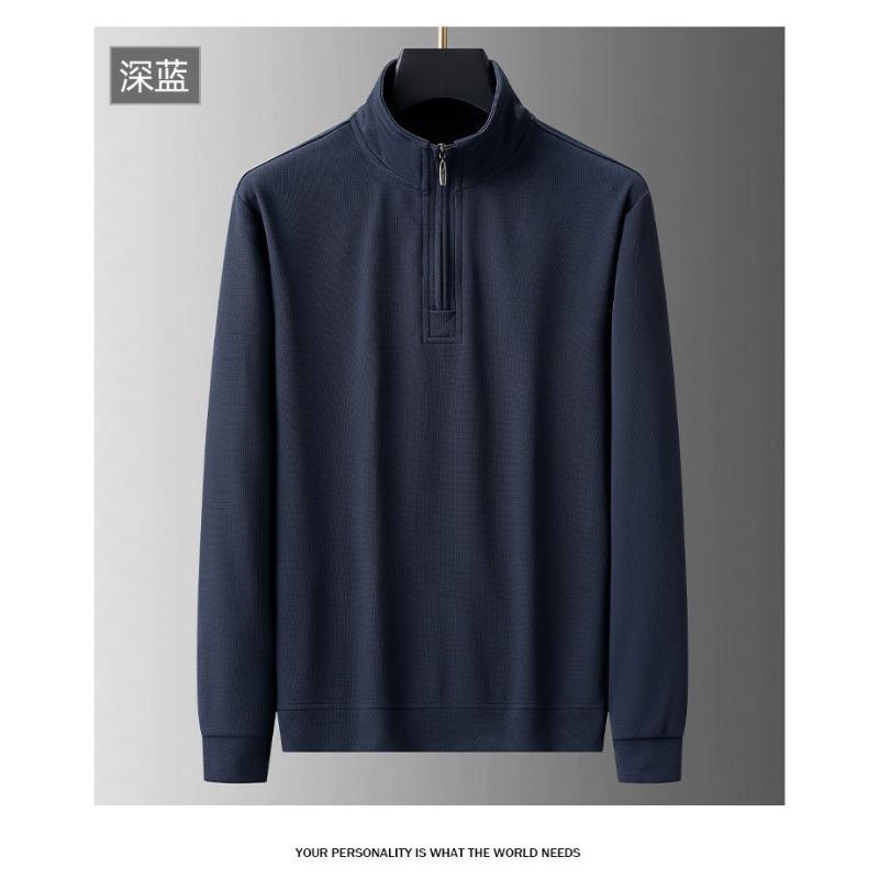 Men S Half Zip Stand Collar Long Sleeve Pullover Sweatshirt Casual