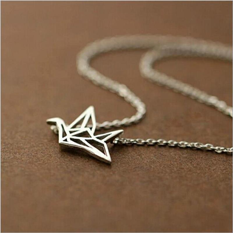 Fashion Simple 925 Sterling Silver Jewelry Classic Aesthetic Hollow Crane Creative Exquisite Pendant Necklaces XL038