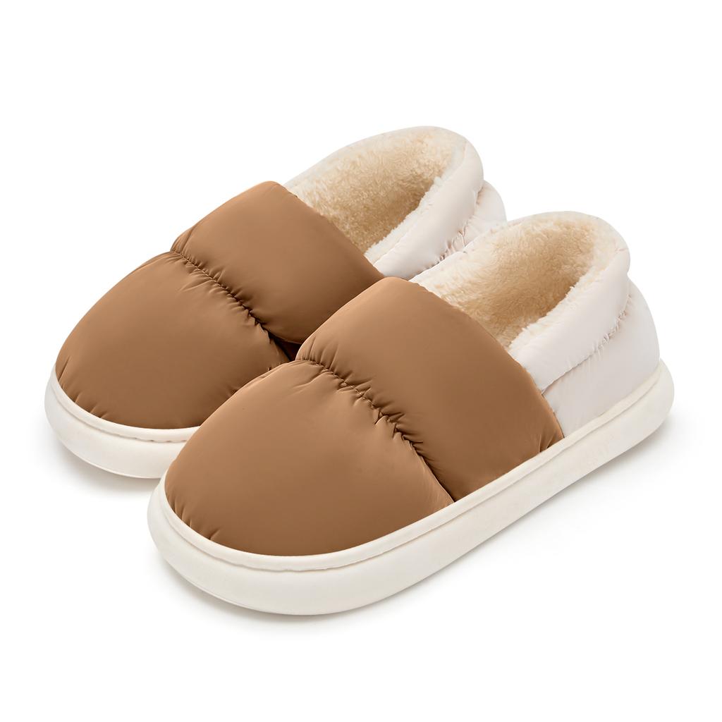 Winter Women Cotton Slippers Plush Warm Thick Bottom Slides Breathable Soft Non-slip Slippers Indoor Outdoor Men Cotton Slippers