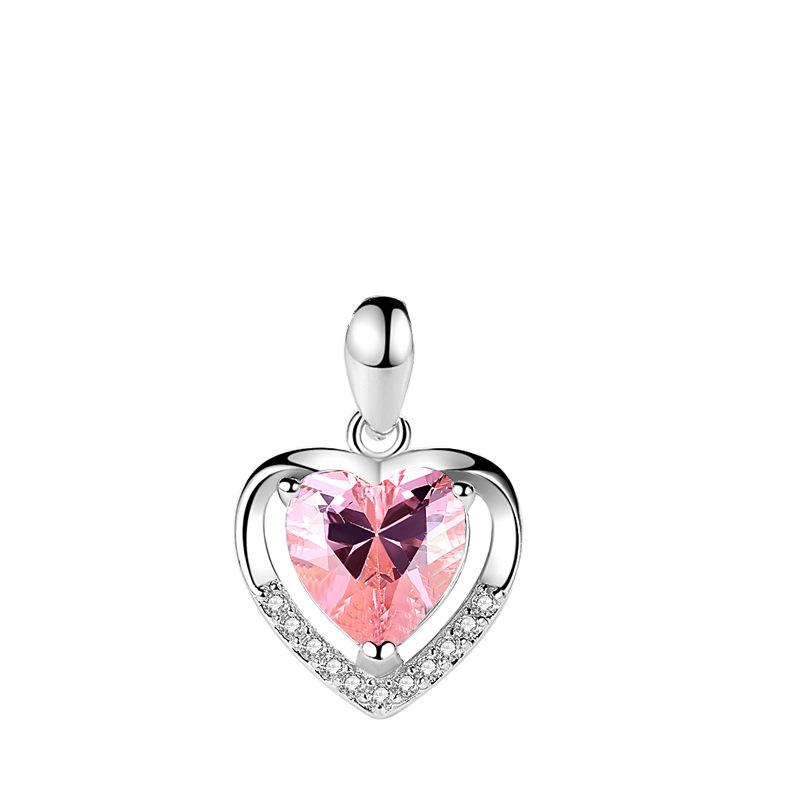 S925 Sterling Silver Ocean Heart Pendant Necklace with Rhinestones – Light Luxury Fashion for Women