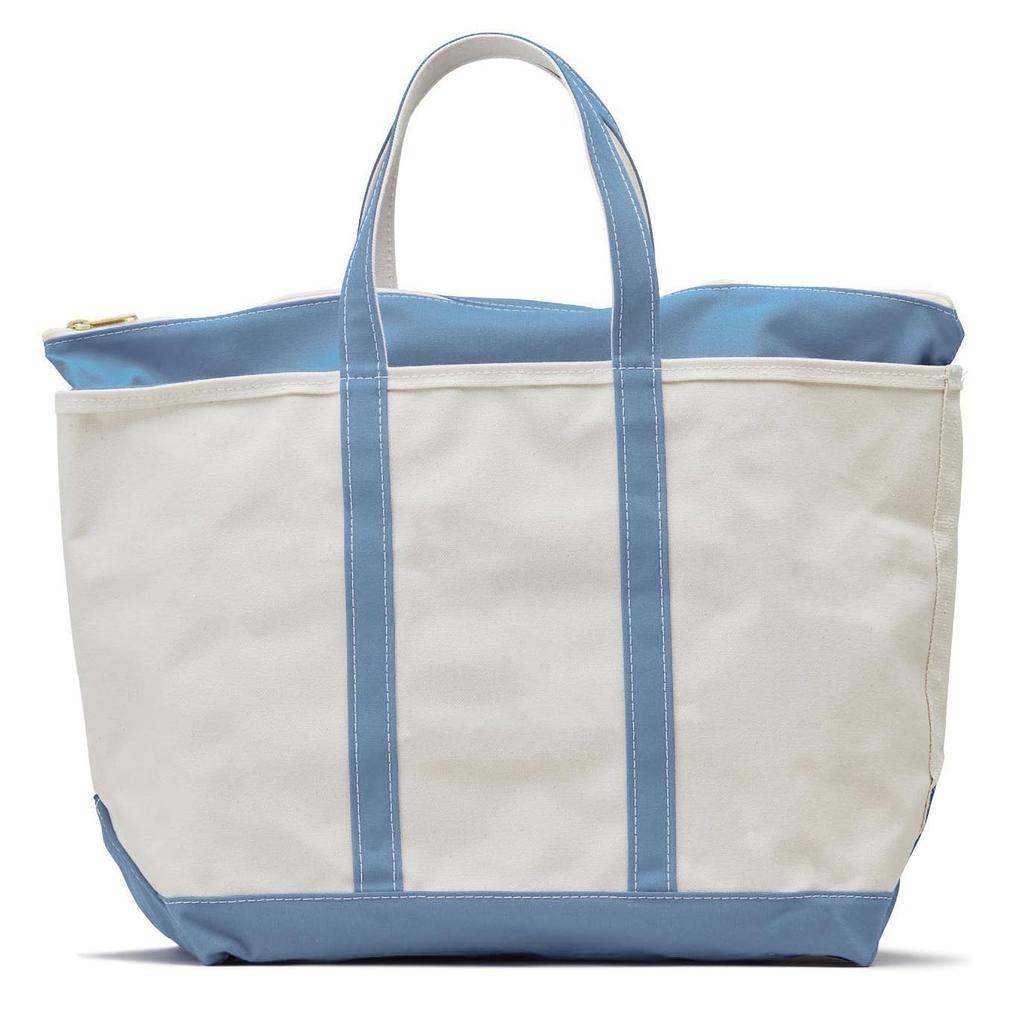 LL Bean Boat and Tote Zip Regular 1000199516 Bag, Top, Large, Slate, Blue,