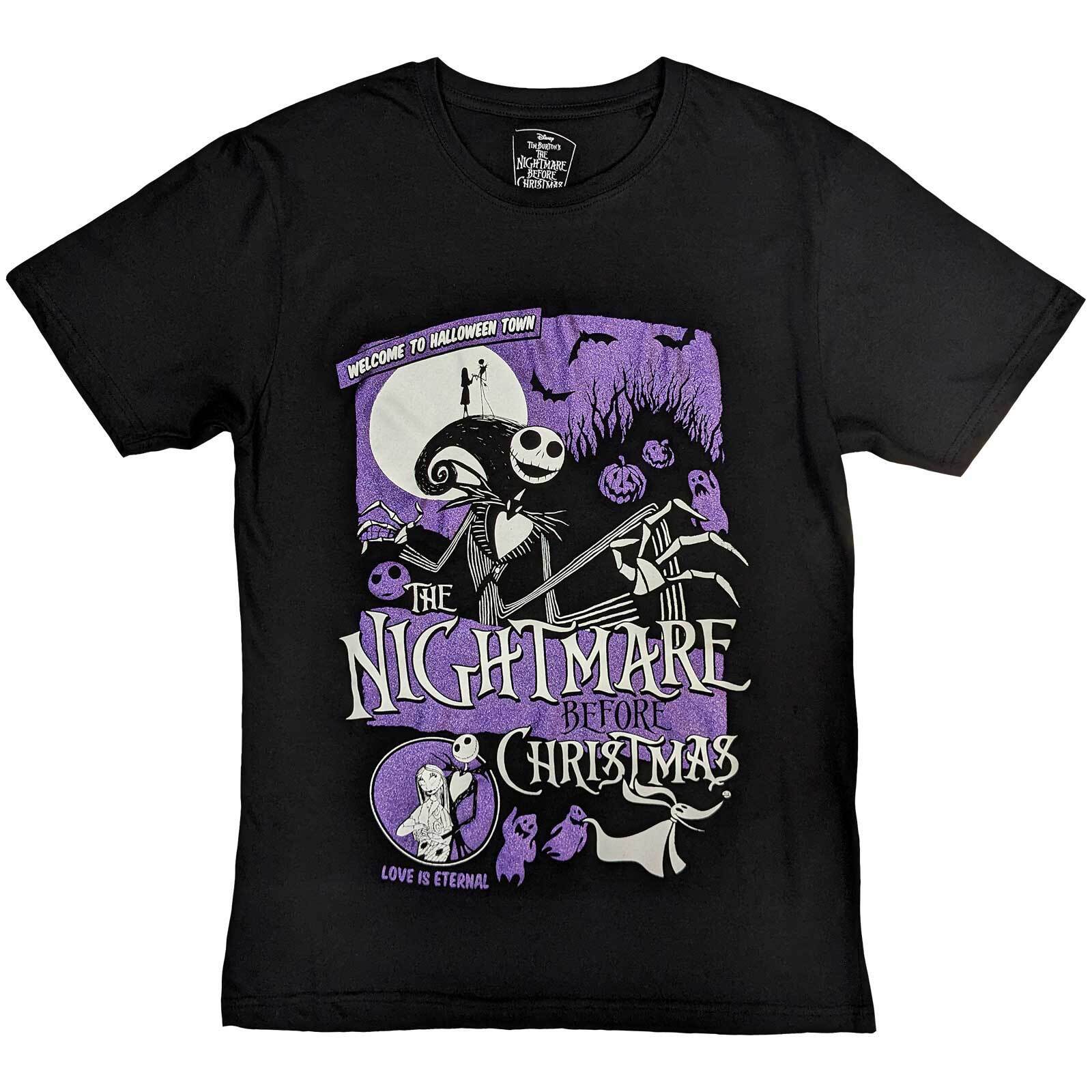 ** The Nightmare Before Christmas Jack Welcome to Halloween GLITTER T-Shirt ** XXL