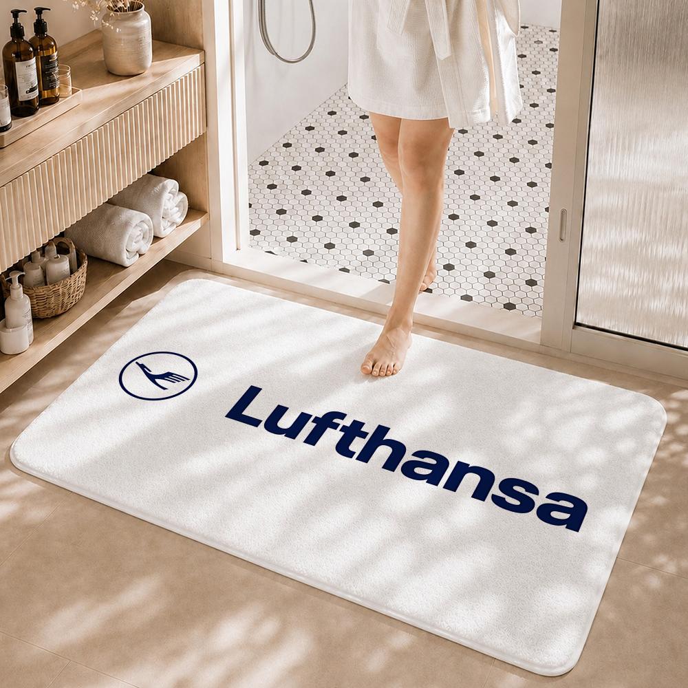 Airline Brand L-LufthansaS Floor Mat Non-Slip Absorbent Floor Mat Decorative Rug for Home Bathroom Bedroom Entryway