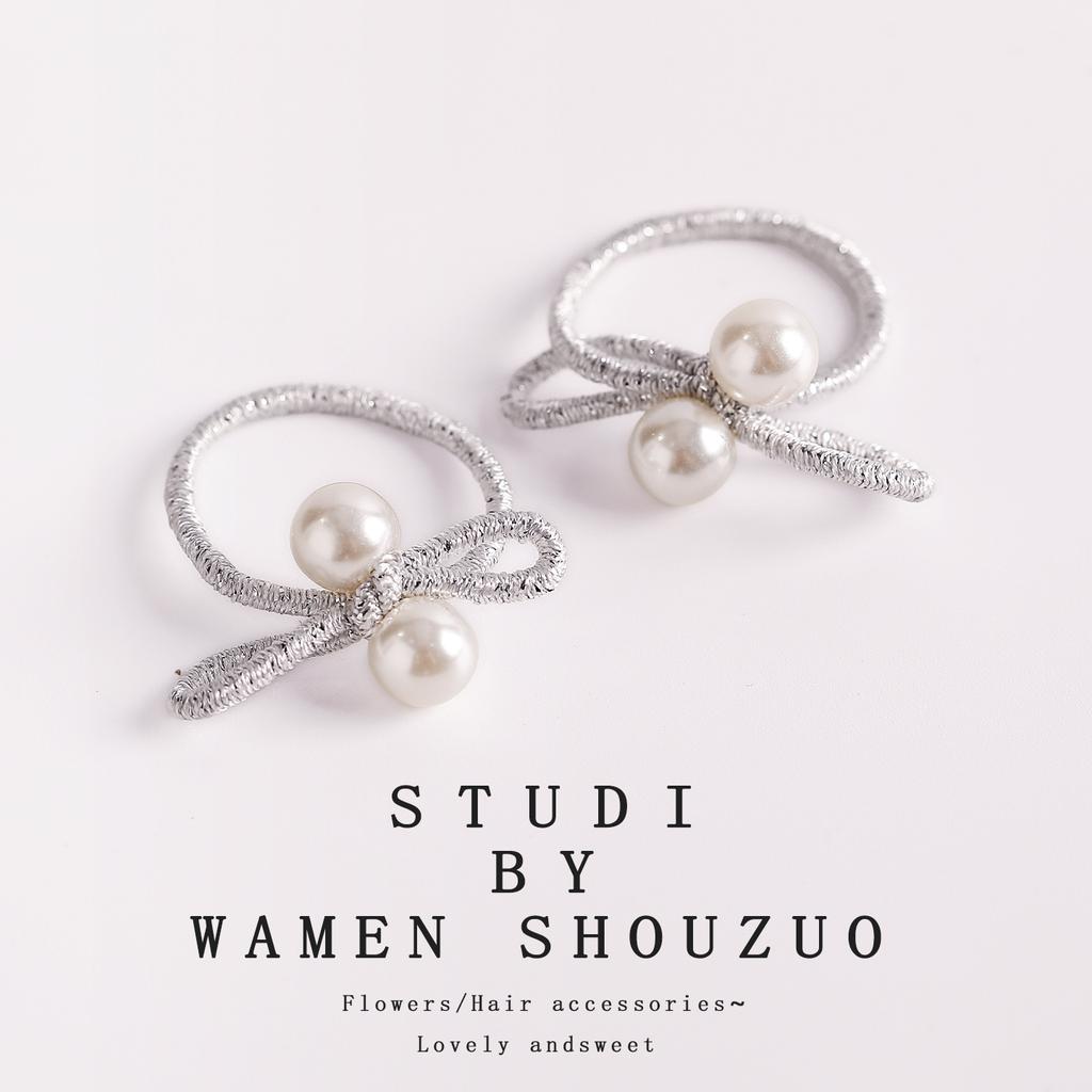New Children's Hair Rope Cute Pearl Little Girl Hair Band Headrope High Elastic Hair Tie Girls Rubber Band