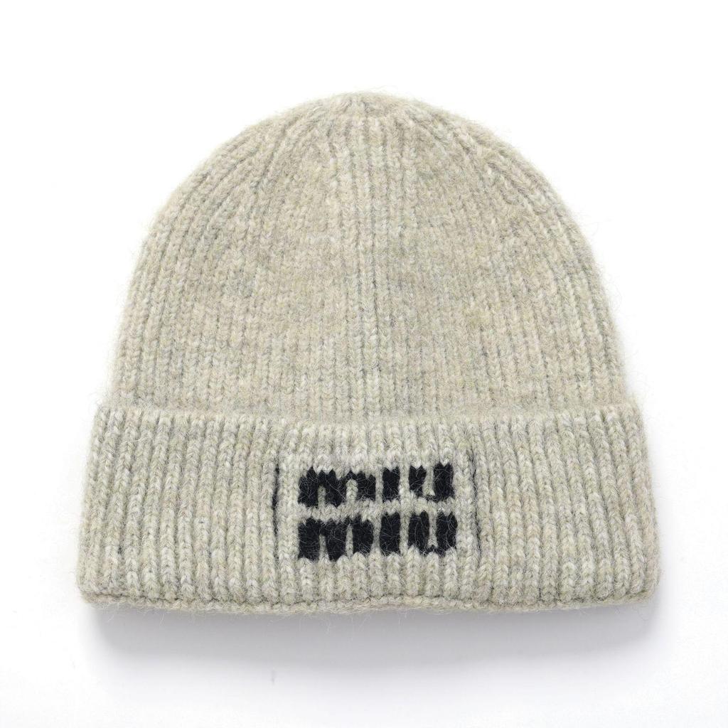 Miu Prémiová podzimní/zimní vyšívaná vlněná čepice s ochranou uší