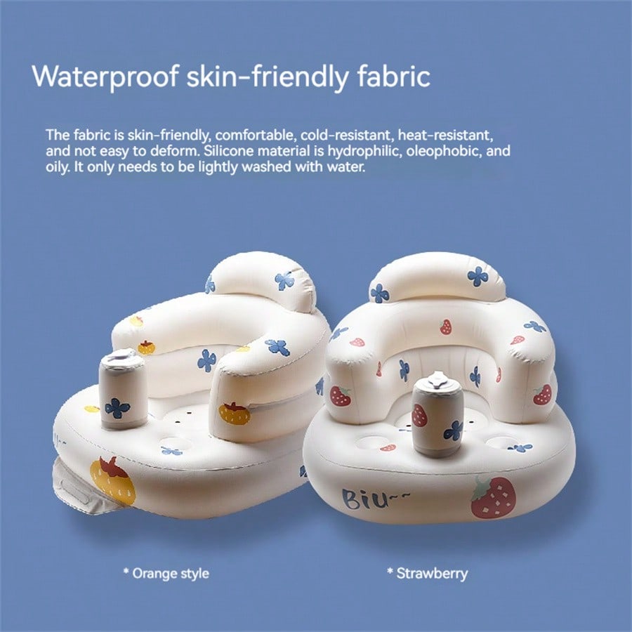 1pc Inflatable Baby Sofa Chair With Dining Table, Portable Folding Baby Learning Seat With Built-In Air Pump