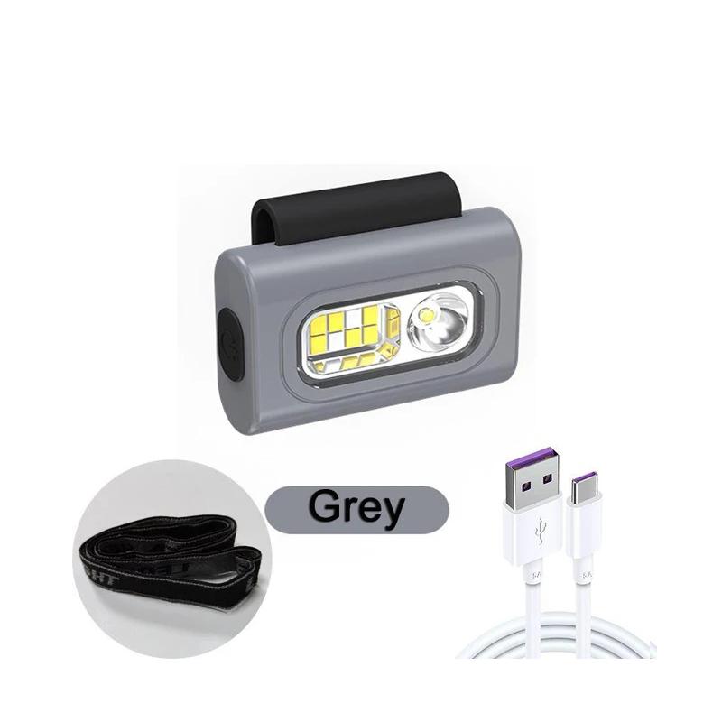 COB LED Headlamp Portable USB Rechargeable Headlight with 500mah Battery Magnet Outdoor Sport Night Running Clothes Clip Lantern