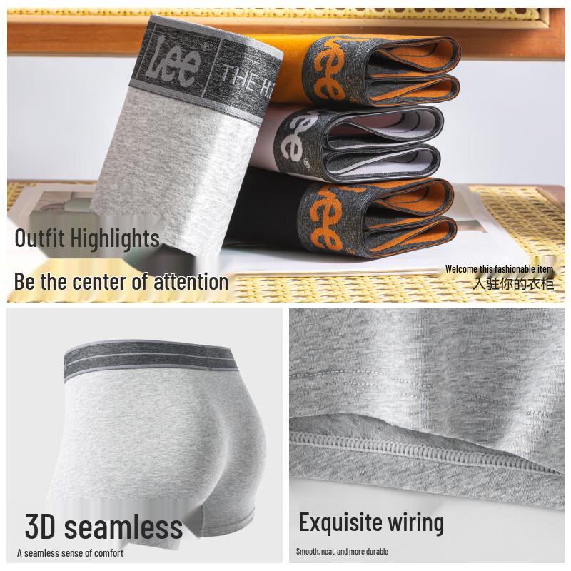 Lee Men's 10A Antibacterial Pure Cotton Boxer Briefs