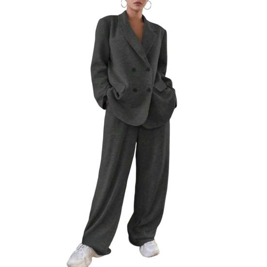 Women's Suits 2 Piece Set Oversized Blazer Jacket And Wide Leg Dressy Pants Casual Business Set Formal Office Work Outfits