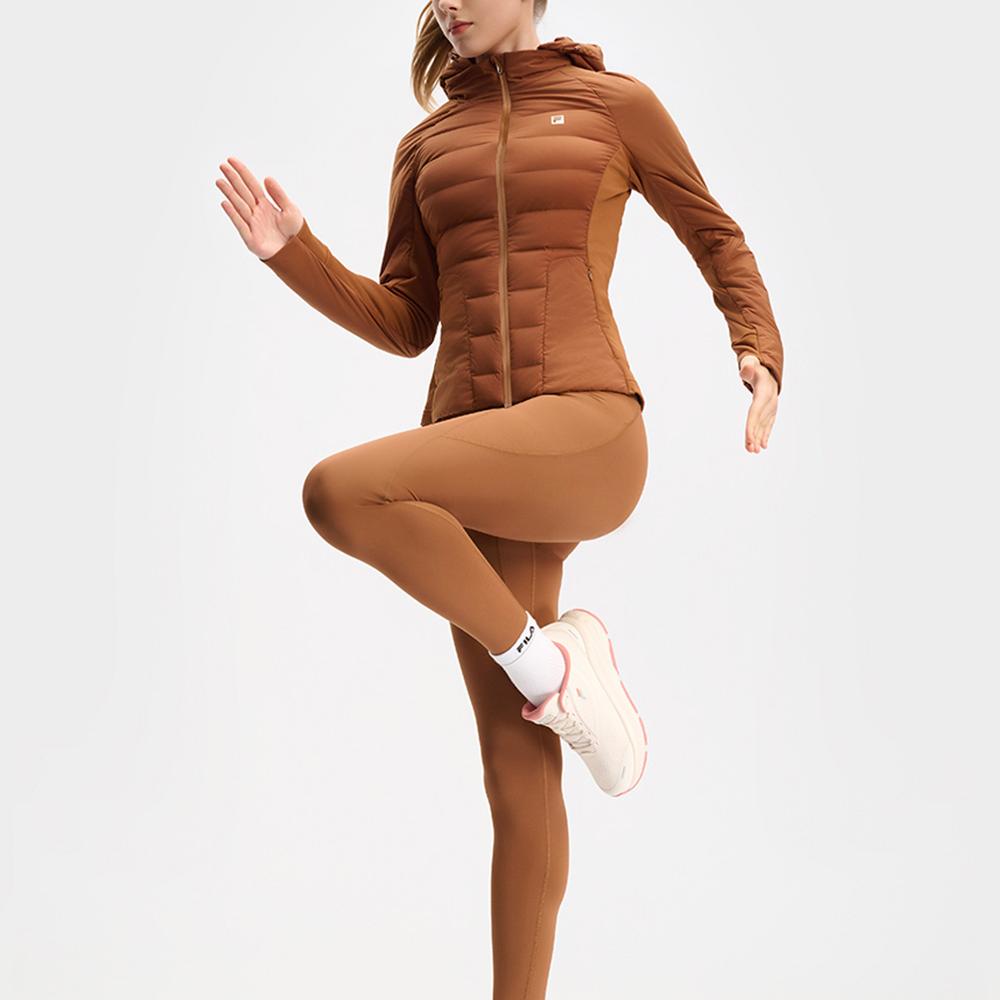 New FILA Fitness Puffer Jacket Women's Chestnut Brown A11W441904F-BN