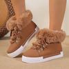 Autumn and Winter New Cotton Large Size Mao Mao Women Front Lace-up Thick-soled Snow Boots Round Head