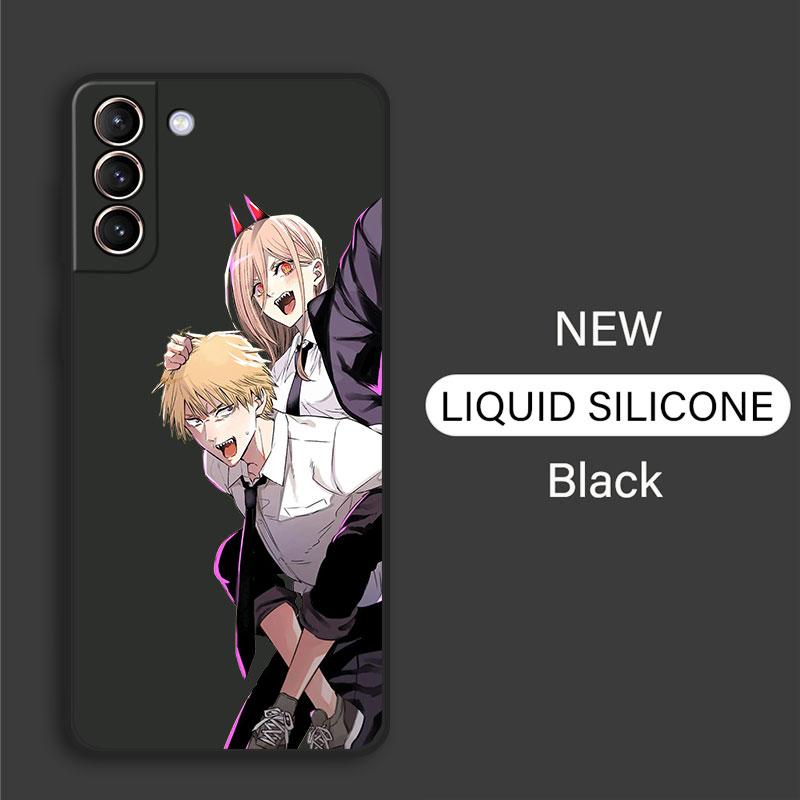 Kettensäge Mann Anime Mode Fall für Samsung Galaxy S10e S8 S9 Plus S10 S22 S23 Ultra S20 Fe S21 5g Weiche Quadratische Flüssigkeit Abdeckung