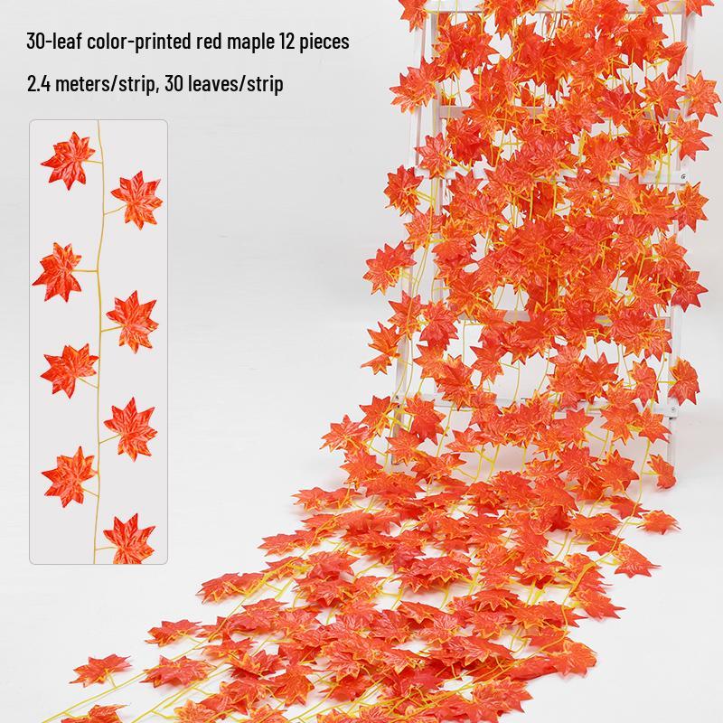 Artificial Red Maple Leaves for Indoor/Outdoor Decor and Landscaping