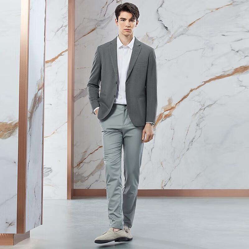 Septwolves Men's Slim Fit Flat Lapel Suit Jacket