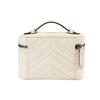 Gucci GG Marmont White Leather Chevron Quilted Mini Vanity Case Crossbody Bag For Women Daily Use
