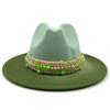 Fedora Men'S Fedora Neutral Wide Brim Jazz Hat Feather Belt Autumn And Winter British Vintage Panama Hat