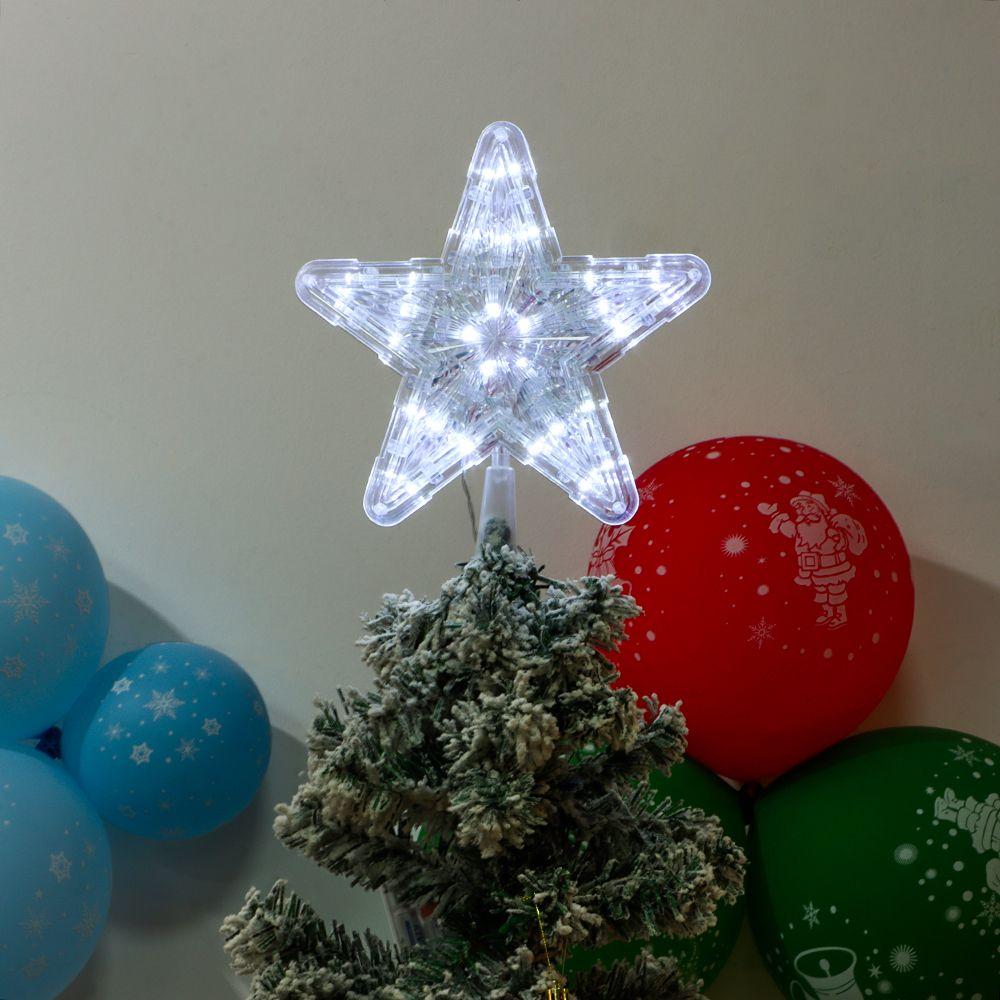 Ornaments Five-pointed Star Lamp Night Light Christmas Tree Top Ornaments LED Glowing Star