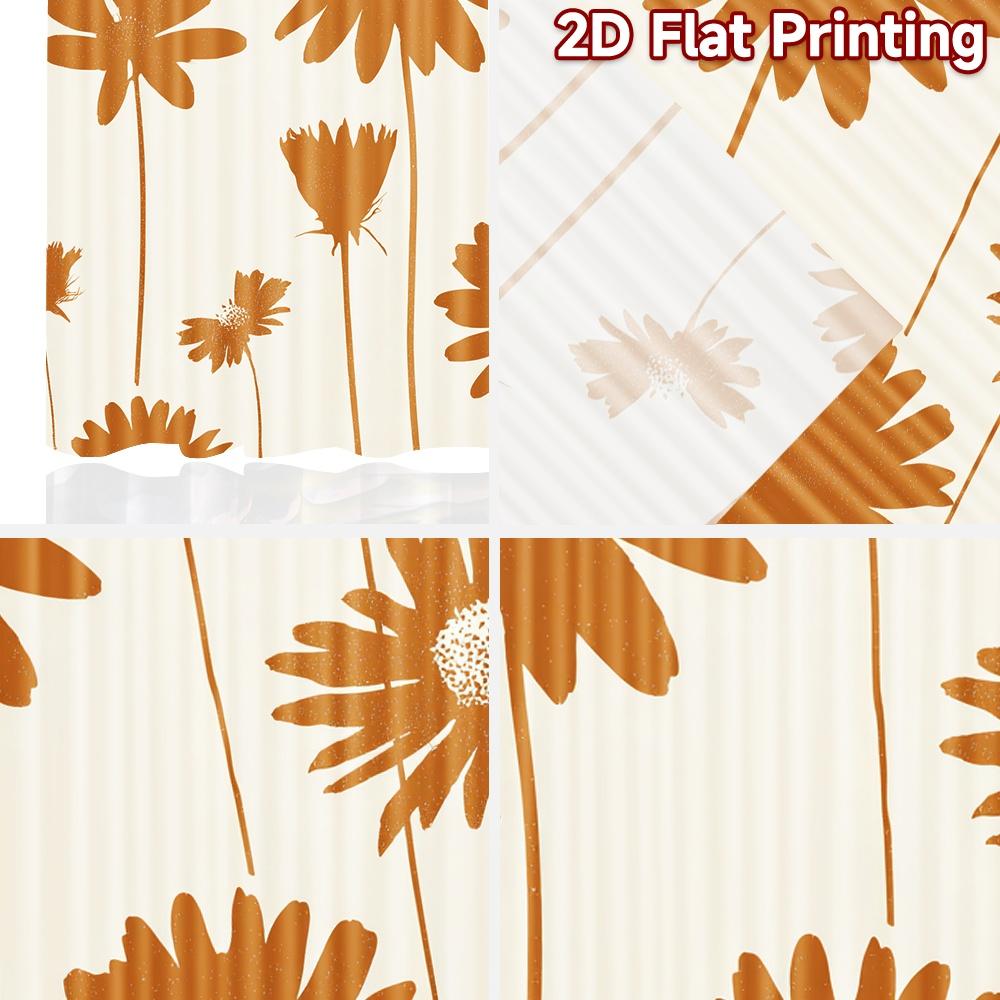 2D FLAT PRINTING 2pcs Curtains (Without Rod) Floral Pattern in Warm Colors Easter Festival Popular Curtains&Drapes Prints Light
