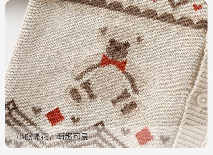 David Bella Children's Sweater Cardigan Spring Dress Boys' Pure Cotton Knitted Sweater Boys' Baby Coat Top