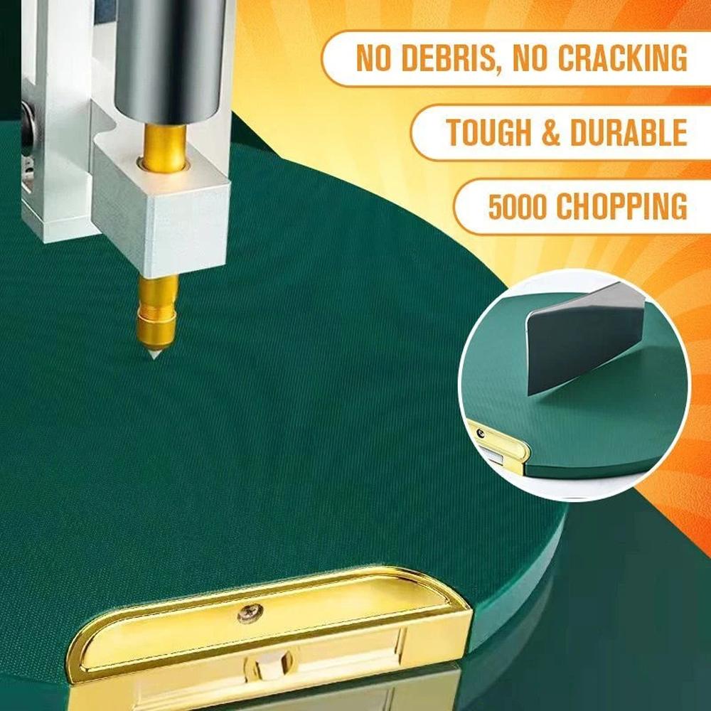 Kitchen Mold-proof PE New Cutting Board Non-slip Standing Green Cutting Board Round Double-sided Cutting Board Kitchen Supplies