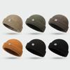 Wool Knit Brimless Cap Round Top Melon Cap Simple Fisherman Skullcap  Autumn Winter